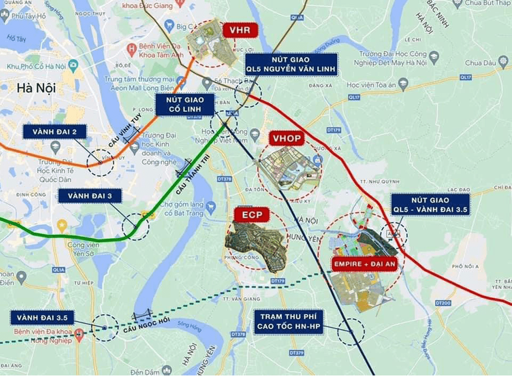 Quy hoạch Vanh dai 3,5 va vanh dai 4 qua vin 2